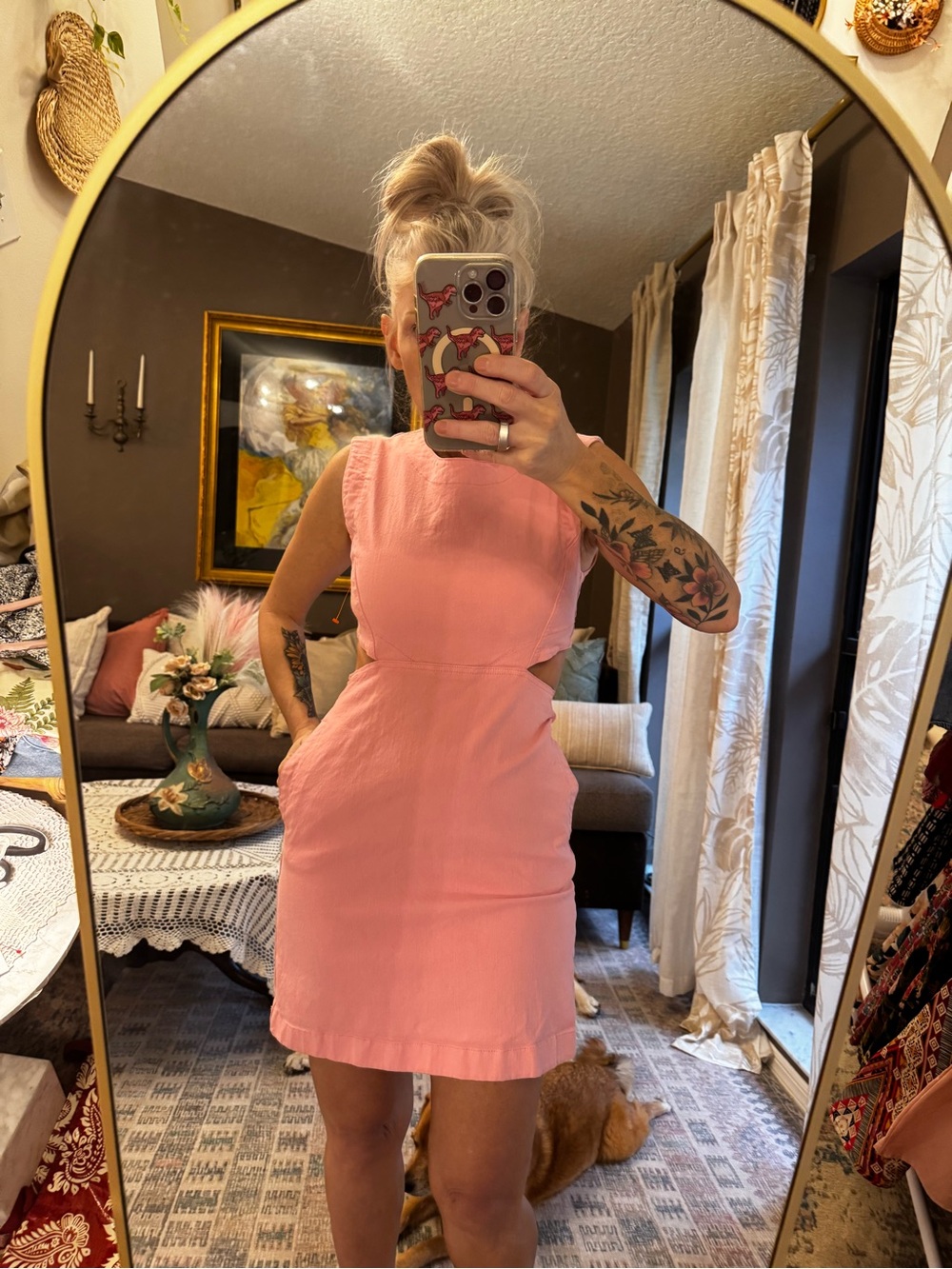 Maje Pink Sleeveless Mini Dress
